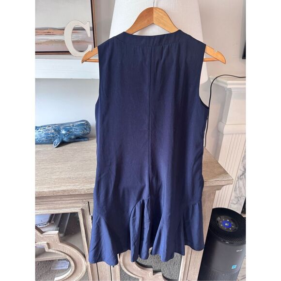 J Crew Navy Blue Flounce Dress Size Small - Picture 5 of 10